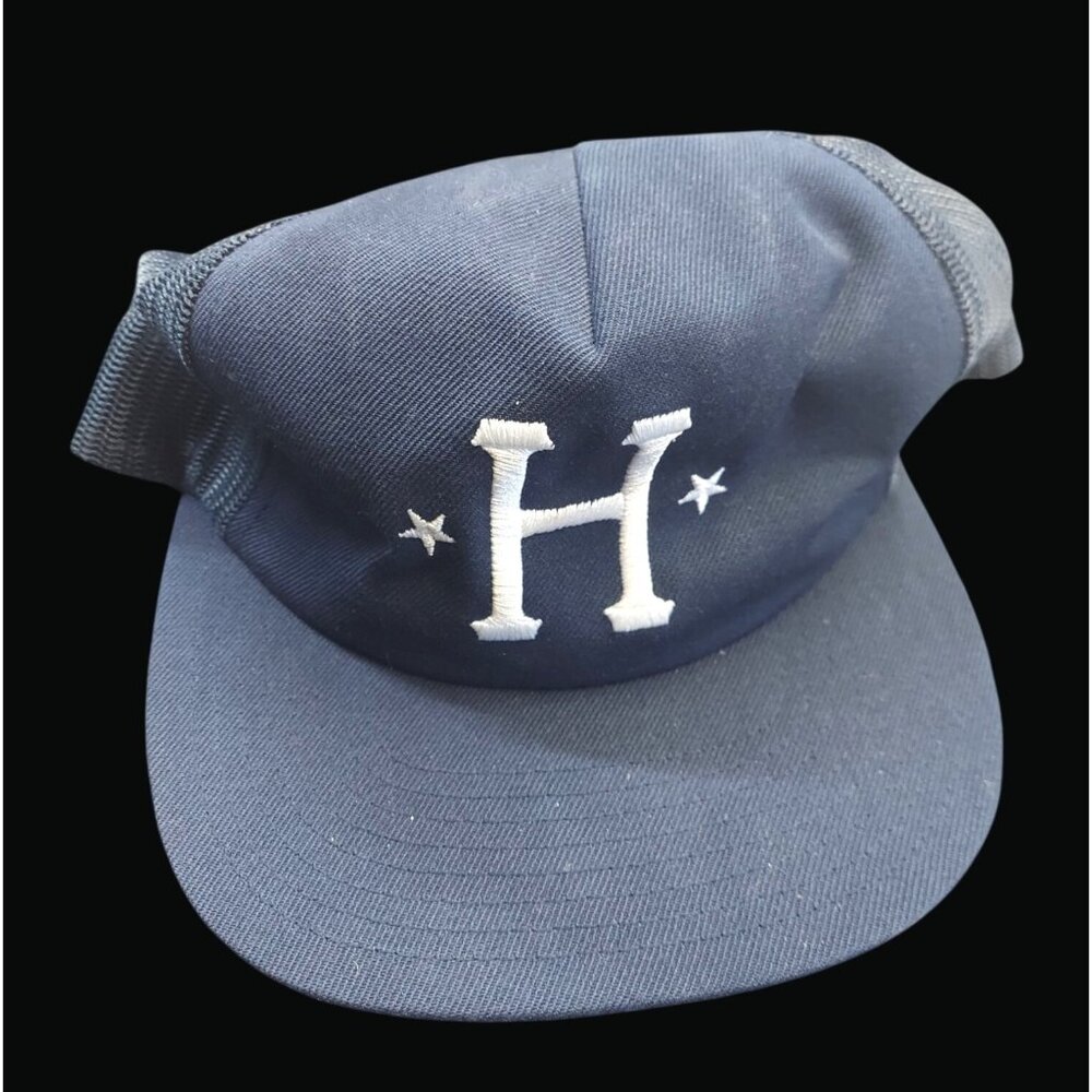 HUF Navy Snapback Hat Embroidered H Logo Stars Mesh Back Adjustable AB20 M